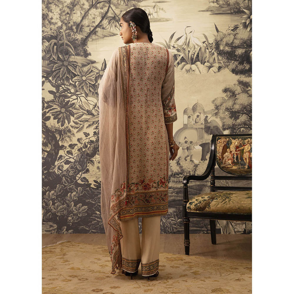 KALISTA Beige Kurta with Pant and Dupatta (Set of 3)