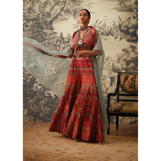 KALISTA Pink Arohi Sharara with Blouse and Dupatta (Set of 3)