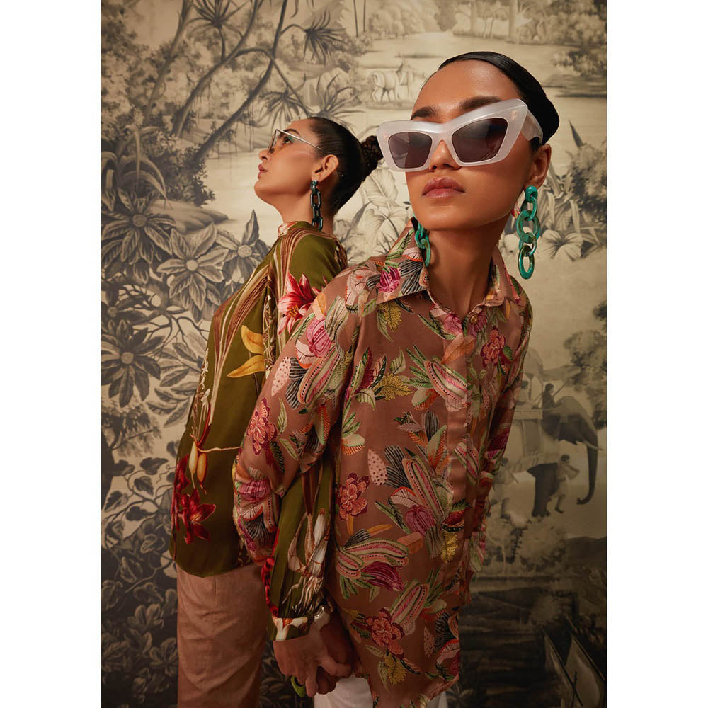 KALISTA Light Brown Hazel Shirt with Pant (Set of 2)