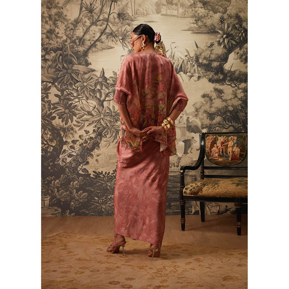 KALISTA Mauve Iris Kaftan with Skirt (Set of 2)