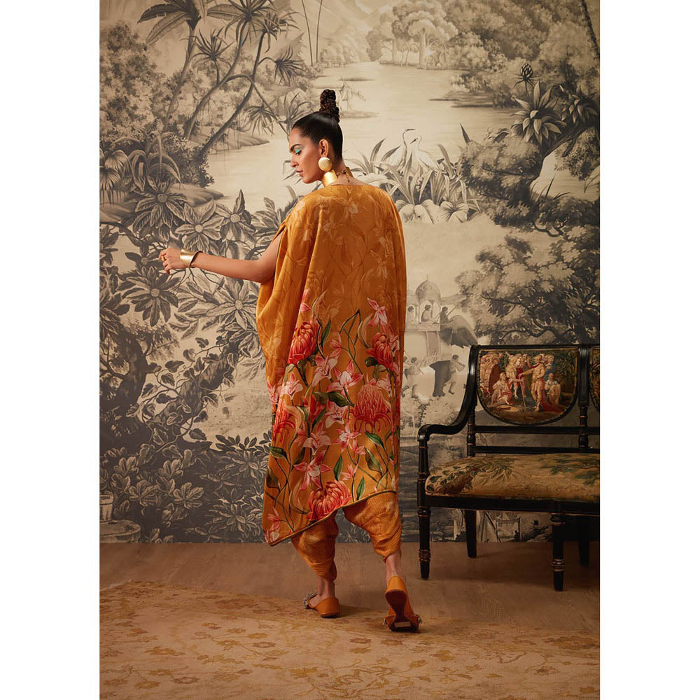 KALISTA Mustard Daisey Kaftan with Dhoti (Set of 2)
