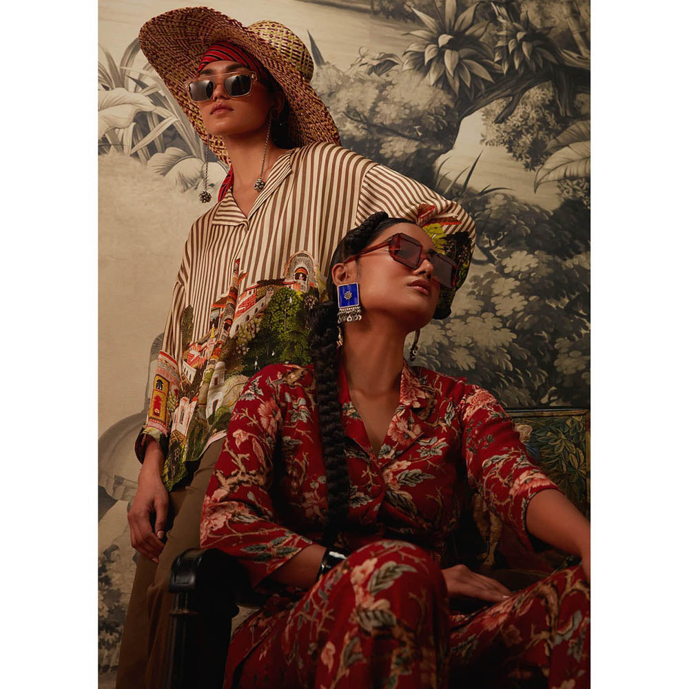 KALISTA Maroon Azalea Co Ord (Set of 2)