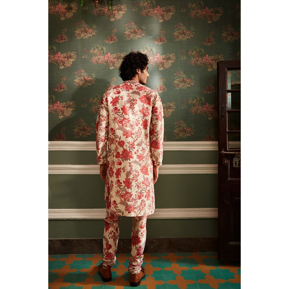 KALISTA Beige Adwait Long Kurta with Churidar (Set of 2)