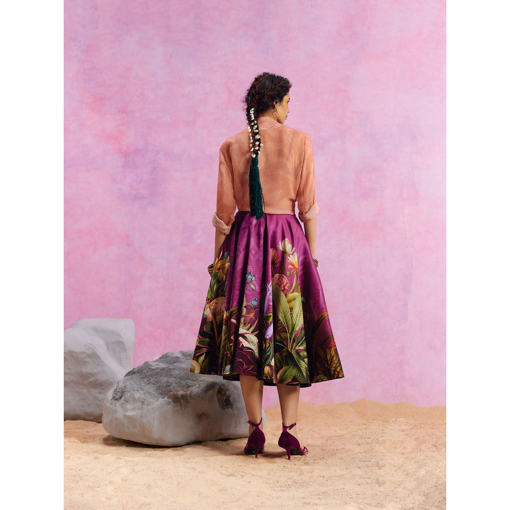 KALISTA Purple Amelia Skirt with Shirt and Bustier (Set of 3)