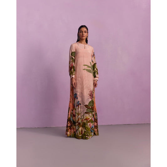 KALISTA Women's Aina Powder Pink Floral Maxi Dress