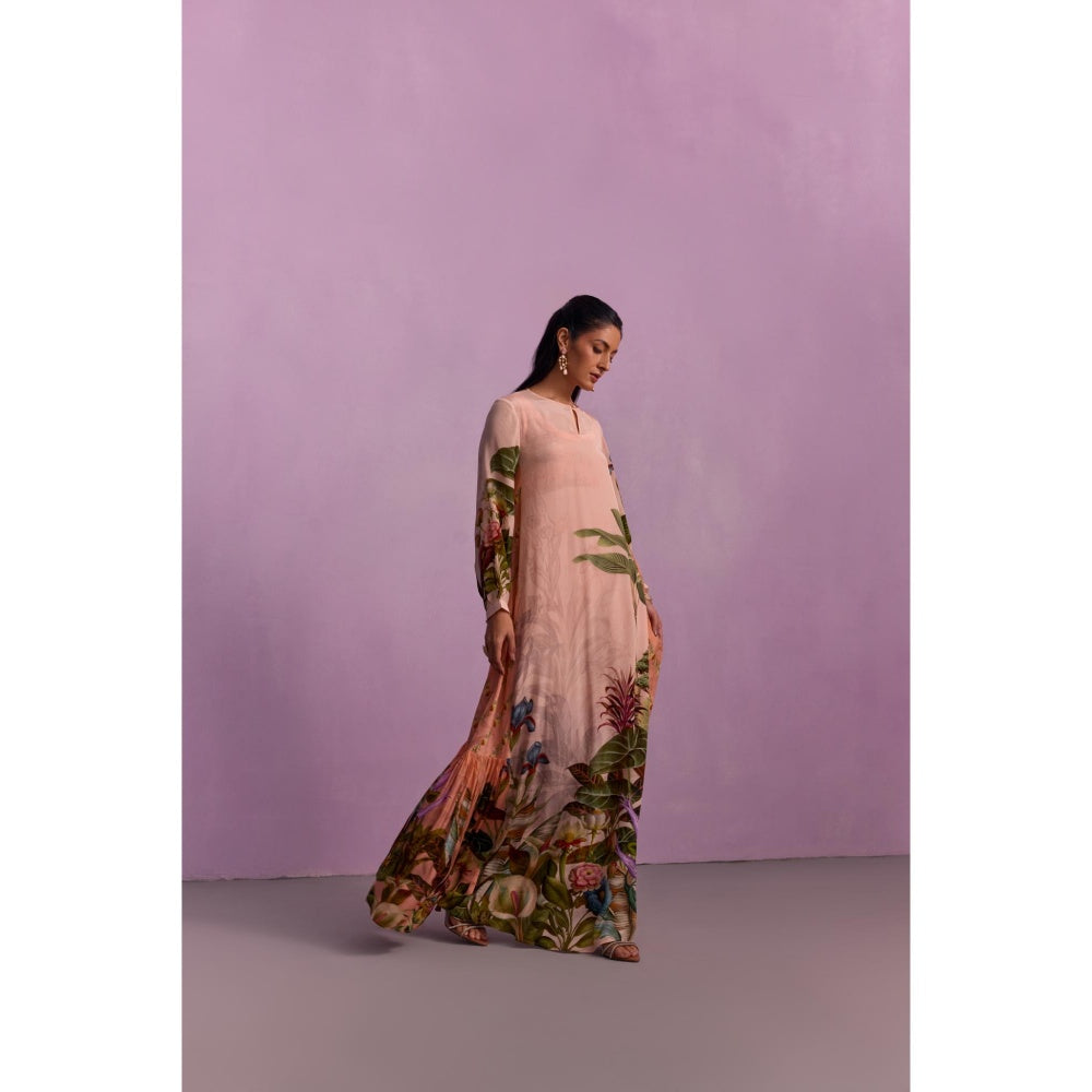 KALISTA Women's Aina Powder Pink Floral Maxi Dress