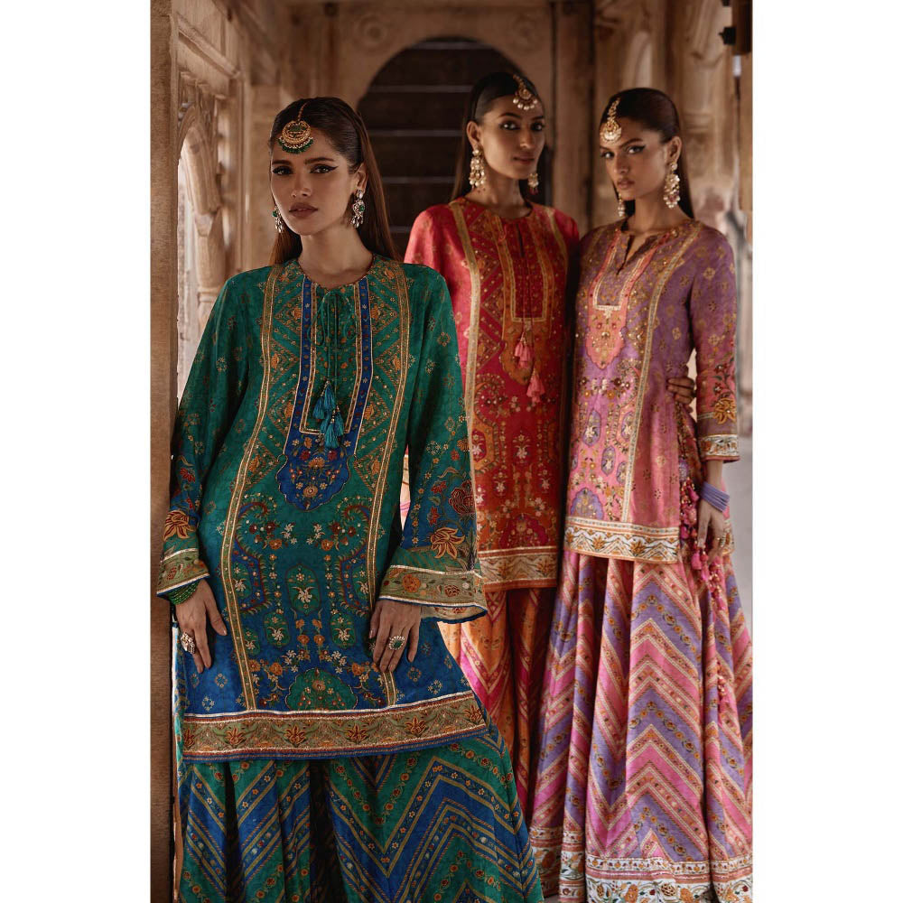 KALISTA Purple Rehmat Lehenga with Kurta and Dupatta (Set of 3)