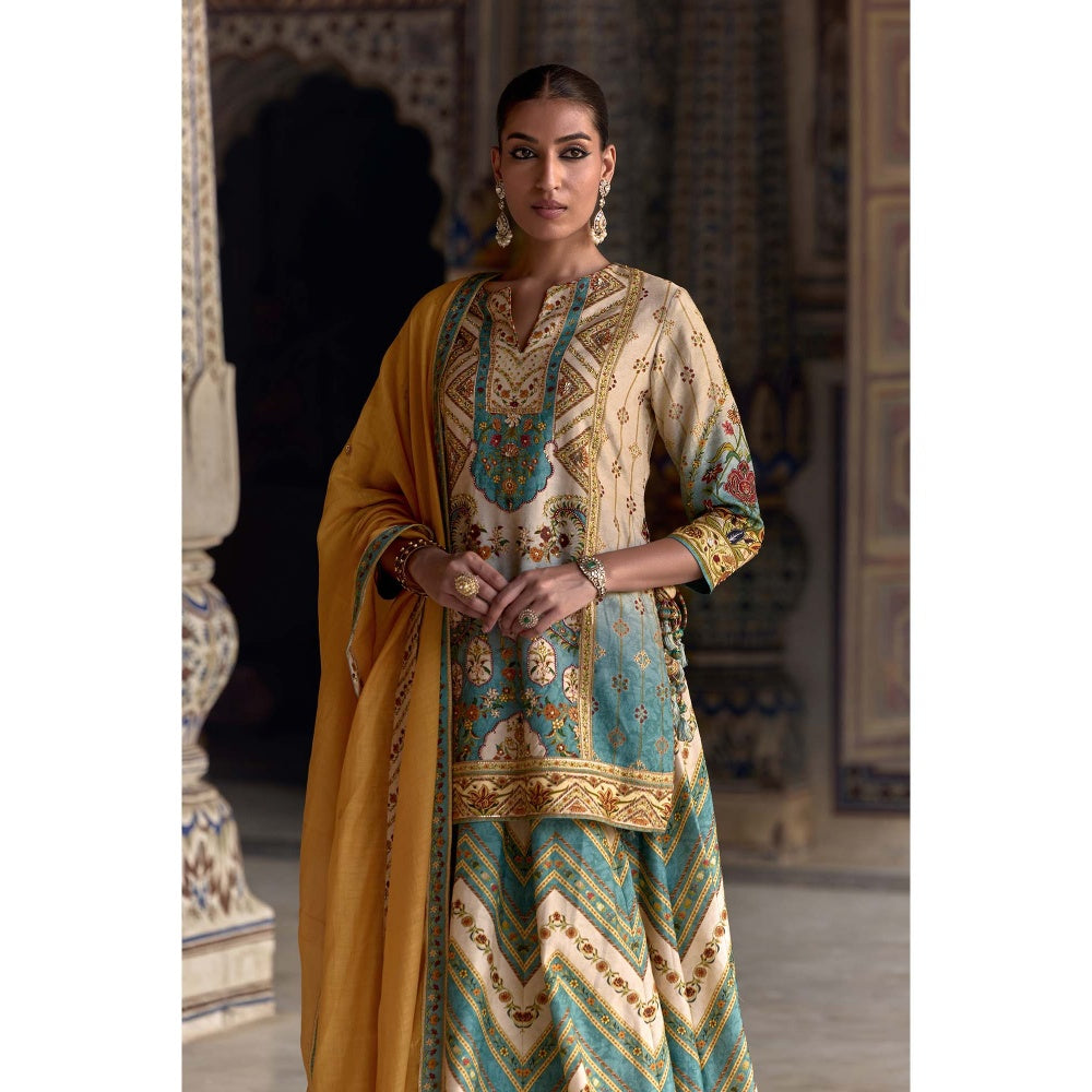 KALISTA Multi-Colour Rehmat Lehenga with Kurta and Dupatta (Set of 3)