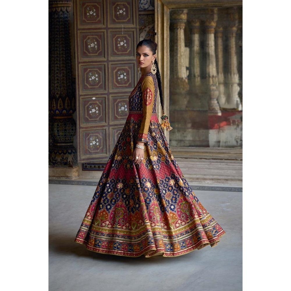 KALISTA Multi-Colour Ibaadat Anarkali with Dupatta (Set of 2)