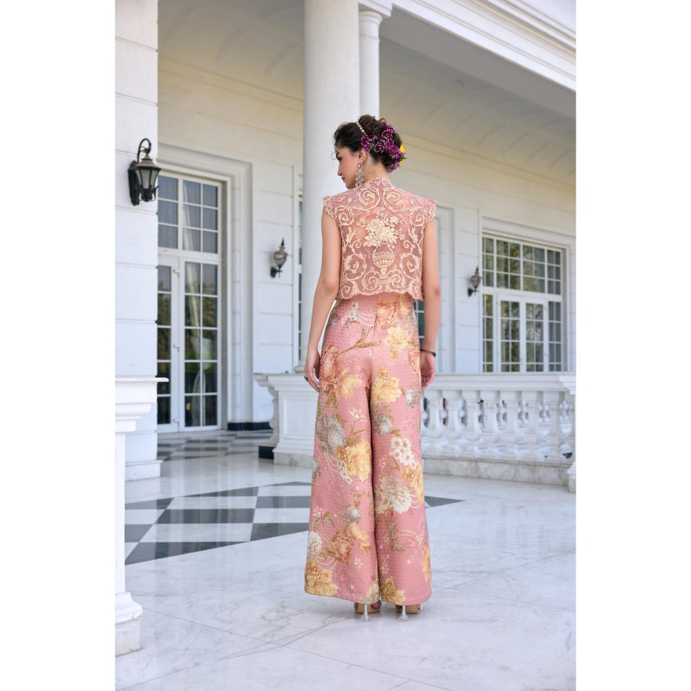 KALISTA Pink Jumpsuit with Crop Jacket