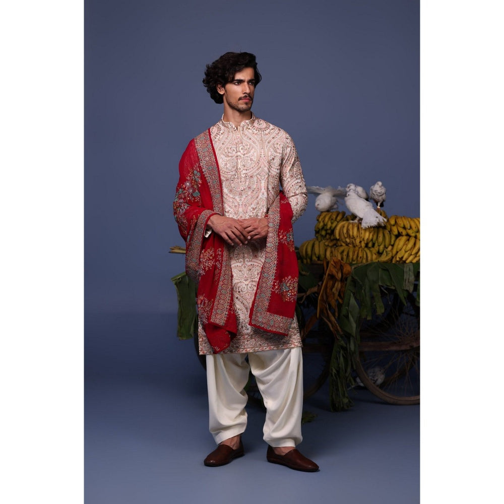 KALPRAAG Pink Viscose Embroidered Kurta with Salwar and Dupatta
