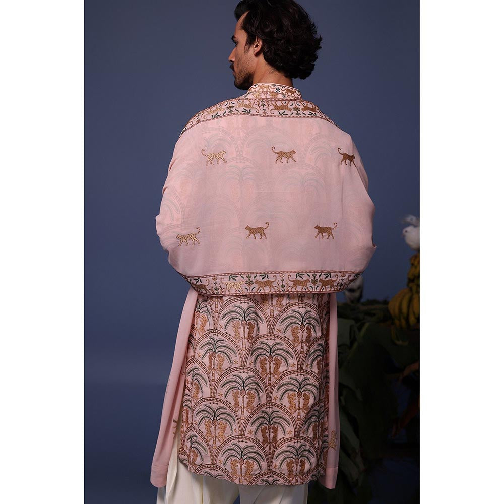 KALPRAAG Pink Viscose Embroidered Kurta with Salwar and Dupatta