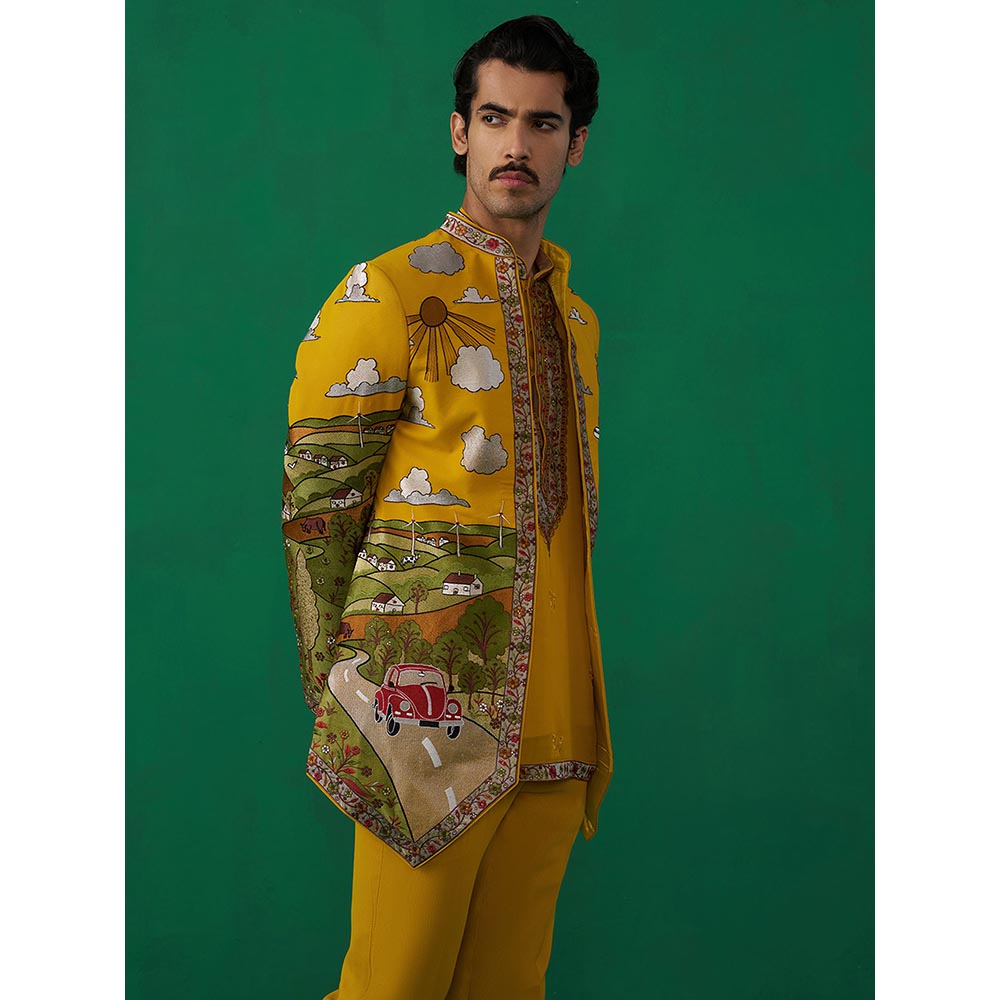 KALPRAAG Musafir Haldi Jodhpuri with Shirt and Pant