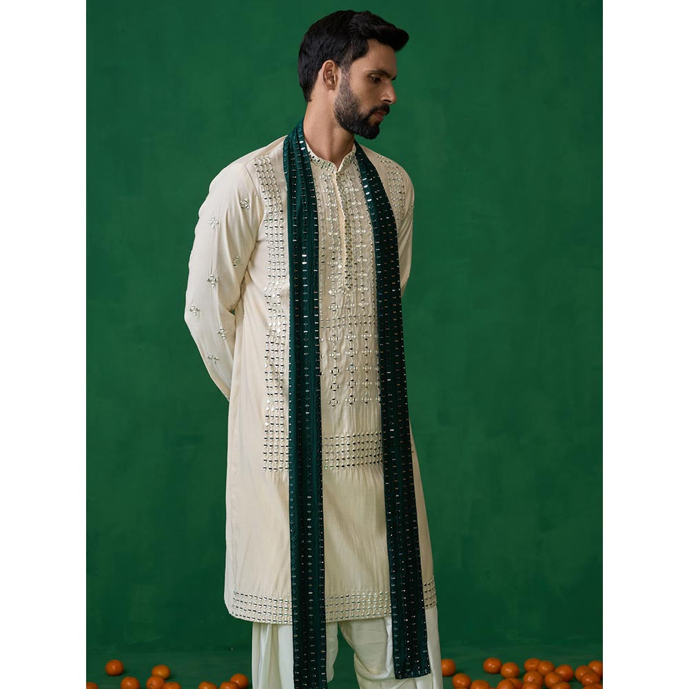 KALPRAAG Darpan Beige Kurta with Patiyala and Dupatta