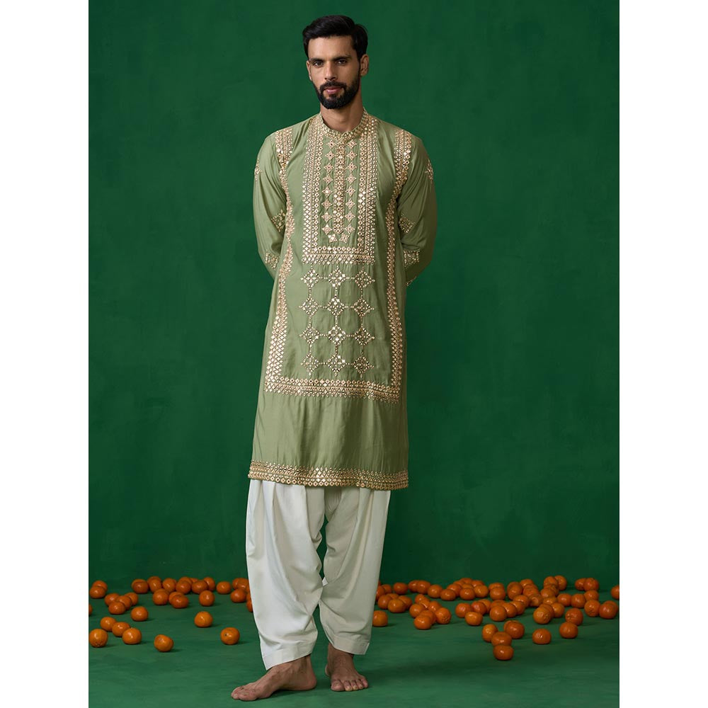 KALPRAAG Darpan Green Kurta with Patiyala and Dupatta