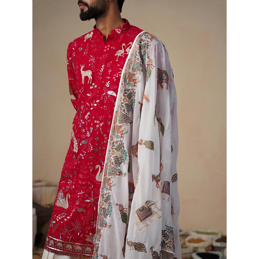 KALPRAAG Vyom Hot Pink Kurta with Patiala and Dupatta