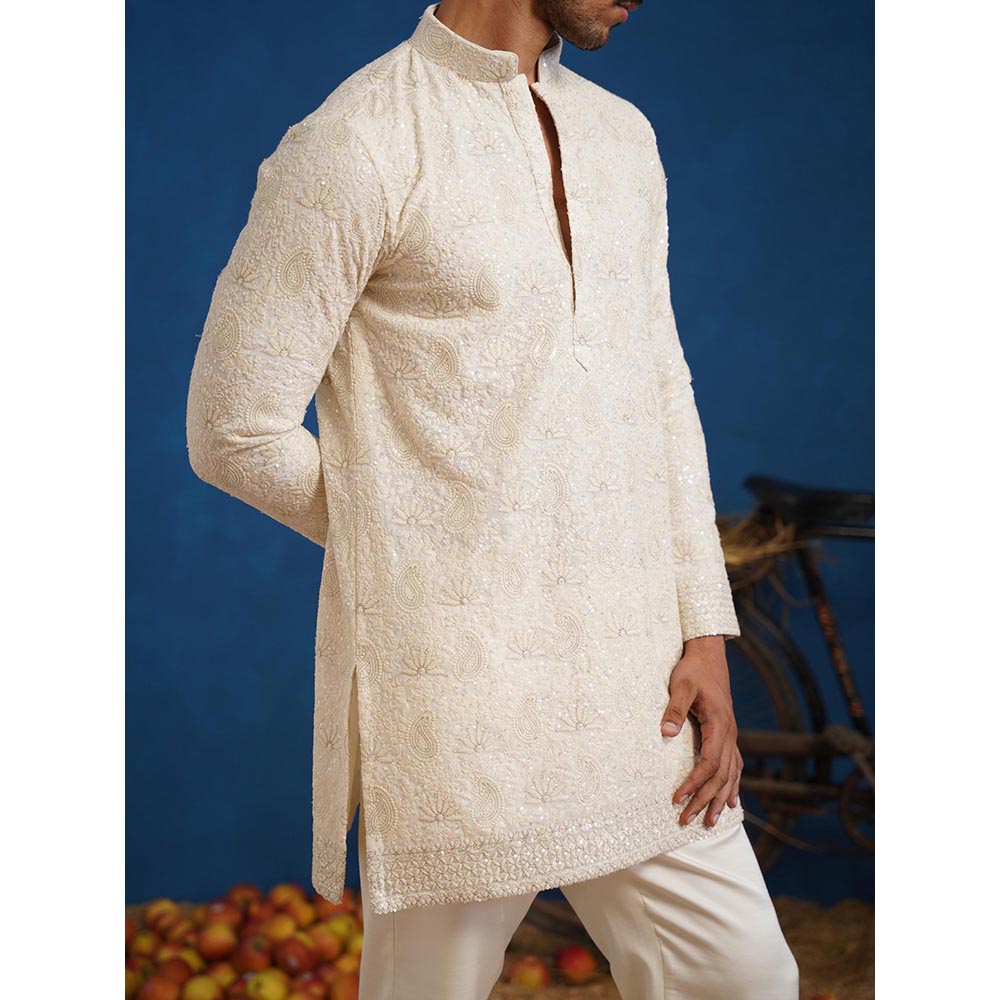 KALPRAAG Uday Ivory Short Kurta With Pant