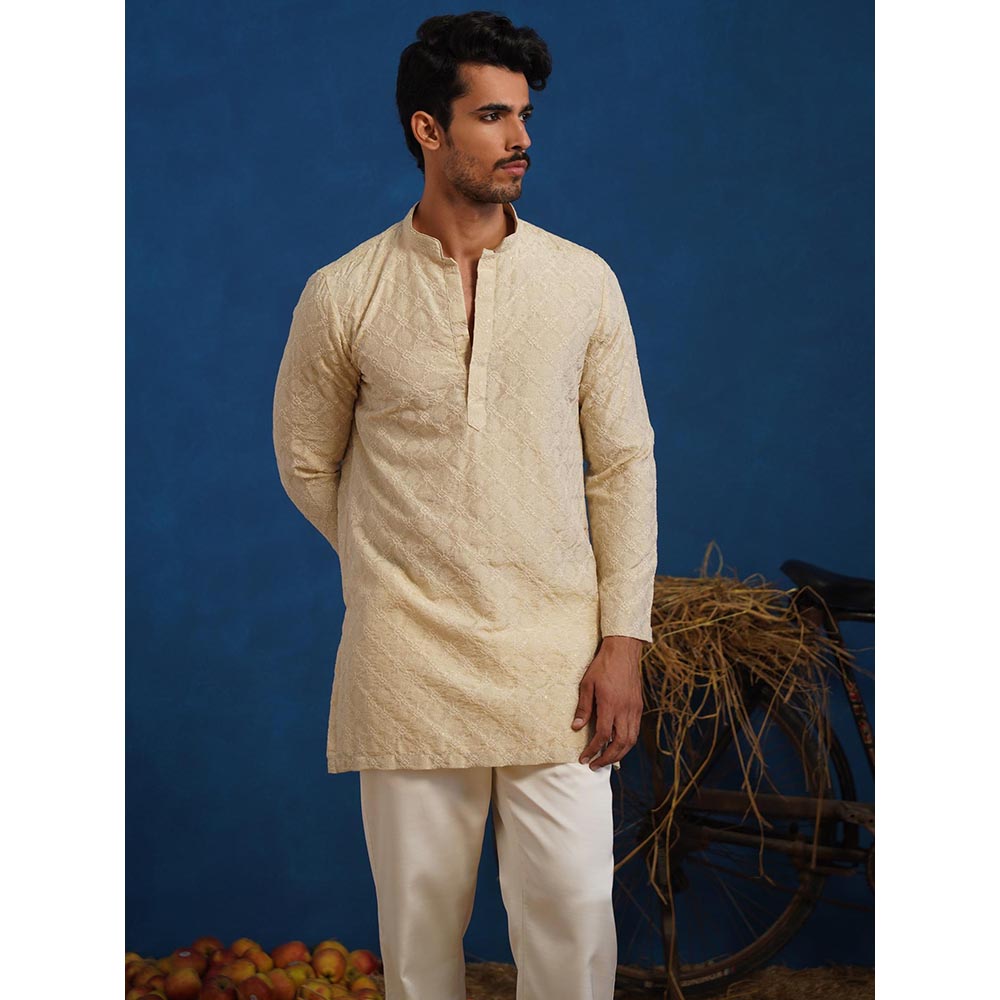KALPRAAG Udayan Beige Short Kurta With Pant