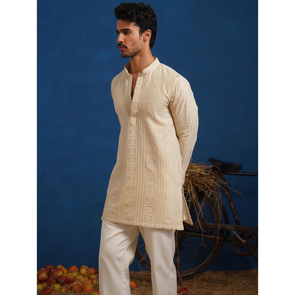 KALPRAAG Daksh Beige Short Kurta With Pant