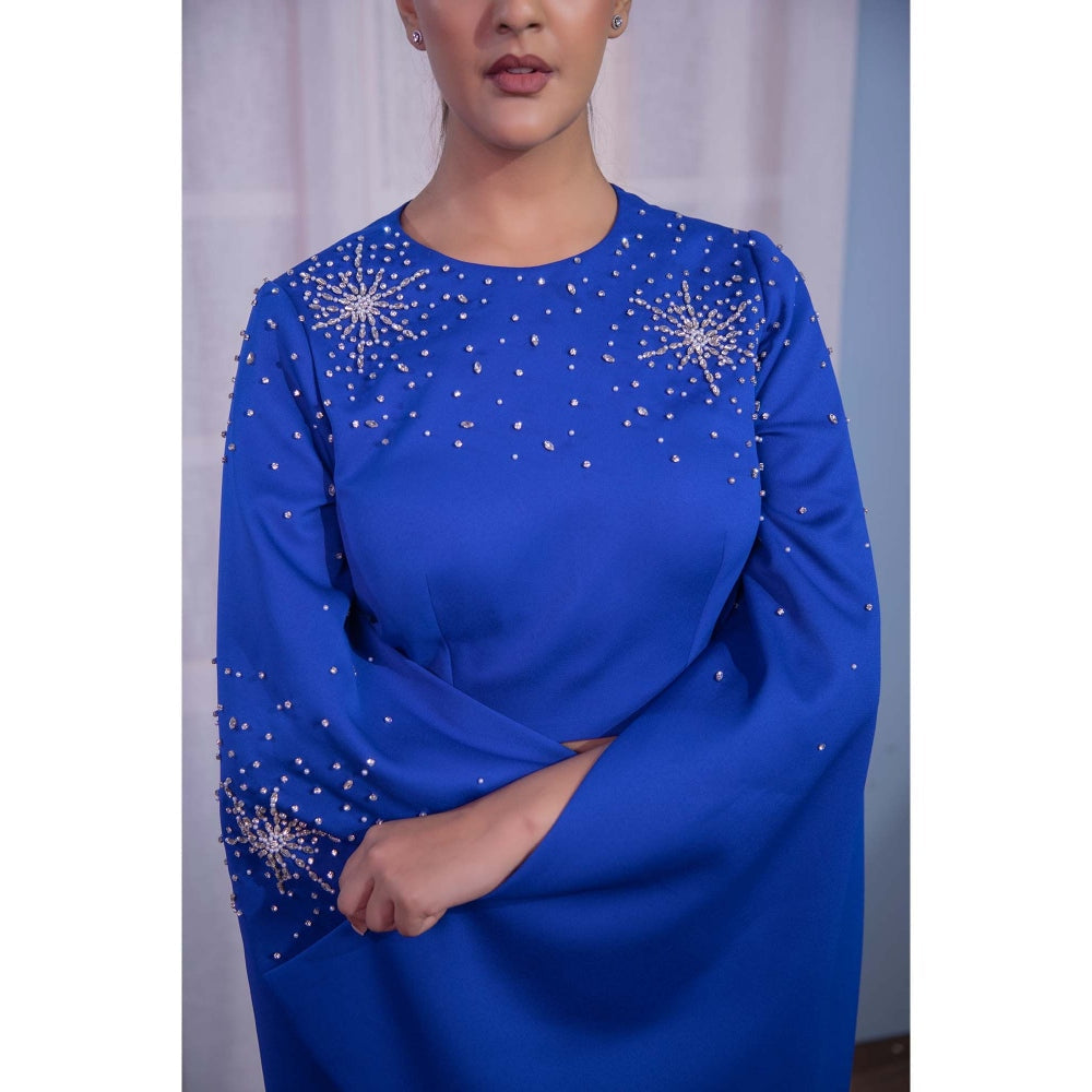 Kanika Verma Blue Crop Top with Pant (Set of 2)