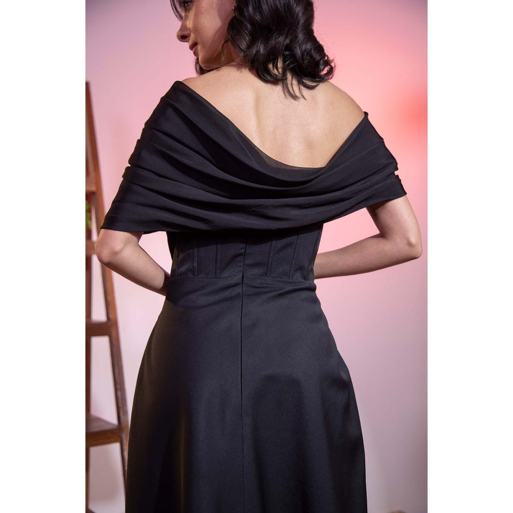 Kanika Verma Black Off Shoulder Dress