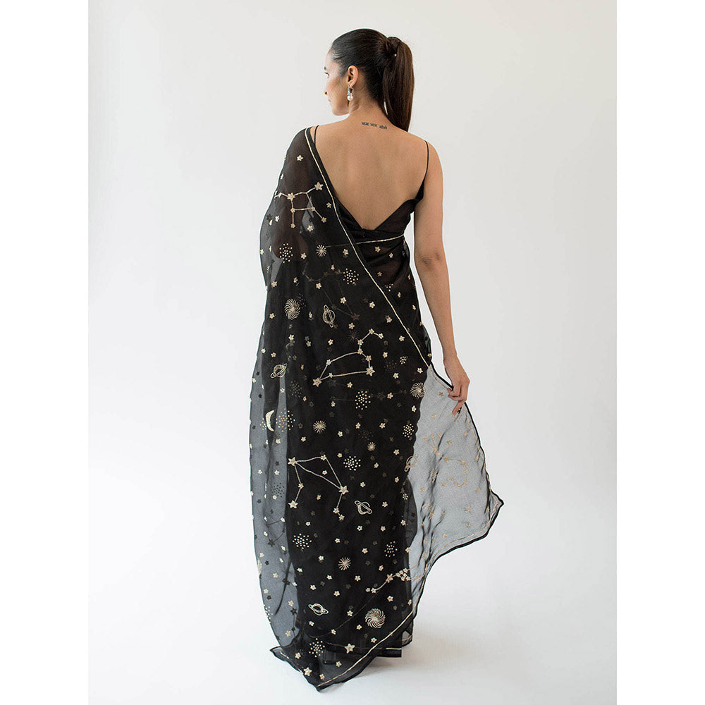 KAPARDARA Andromeda Saree “ A Pure Silk Organza Saree In The Shade Of Black