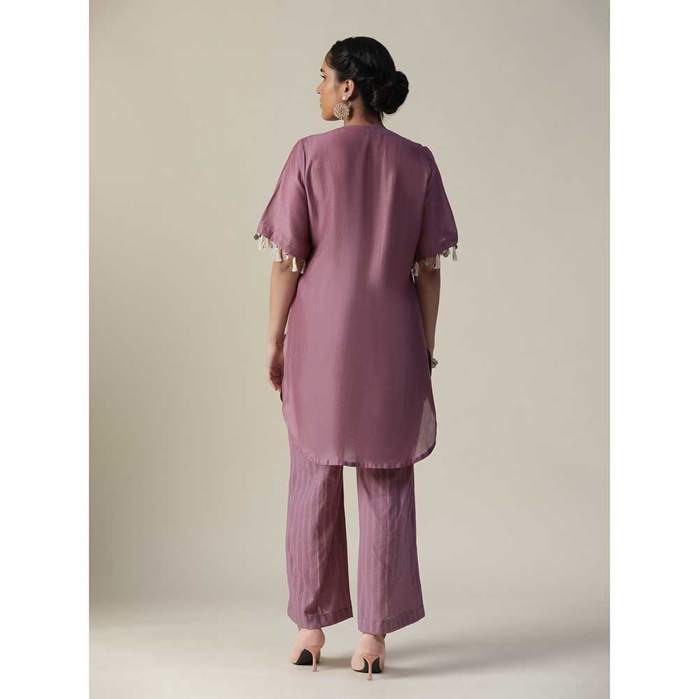 Arpita Sulakshana Rosy Mauve Hand Painted Embroidered Co-Ord (Set of 2)