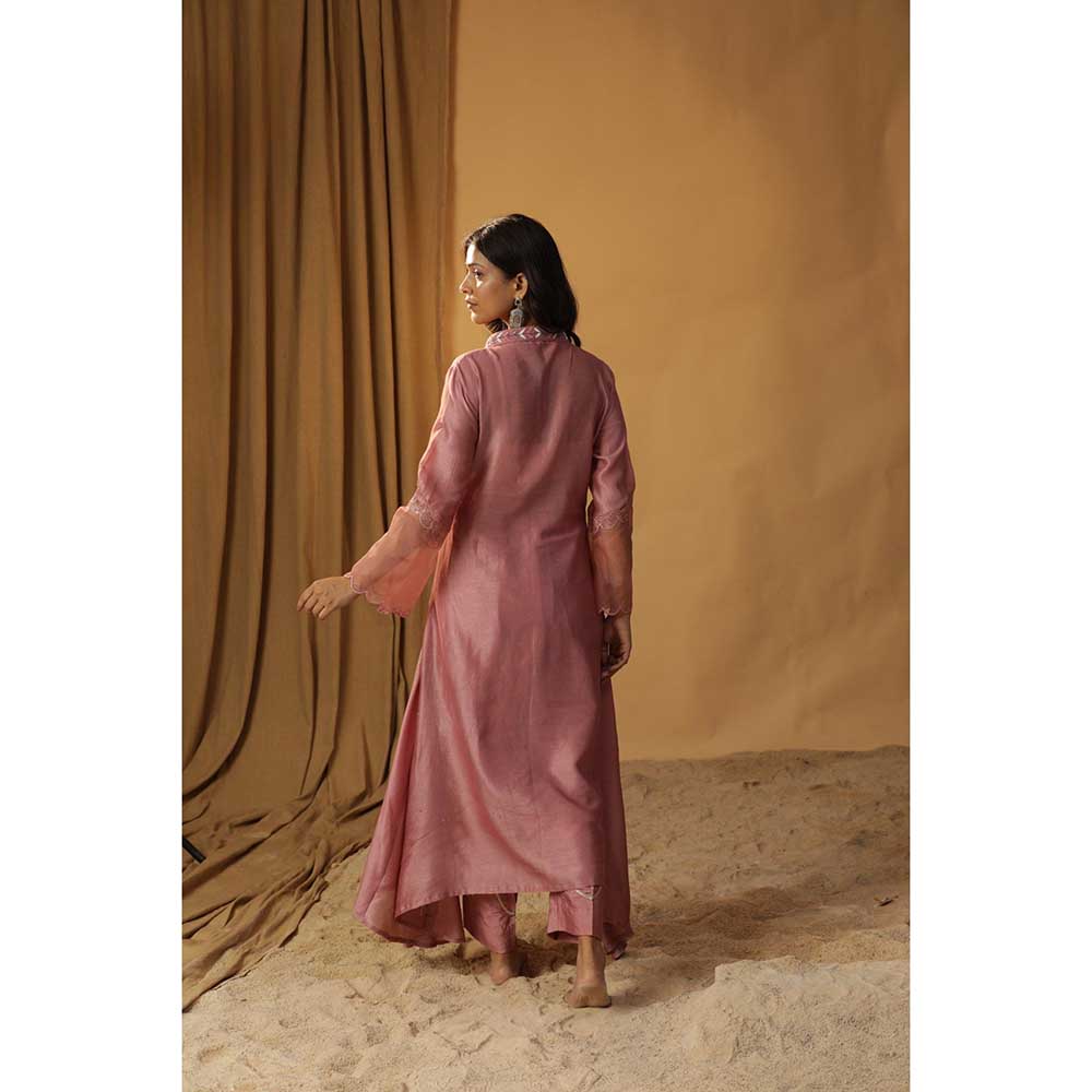 Arpita Sulakshana Pink Pyaazi Handpainted A-Line Kurta (Set of 2)