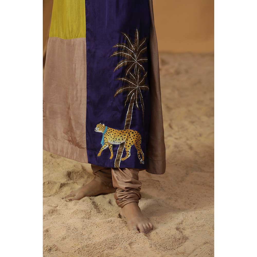 Arpita Sulakshana Multi-Color Block Print Leopard Scarf Suit (Set of 3)