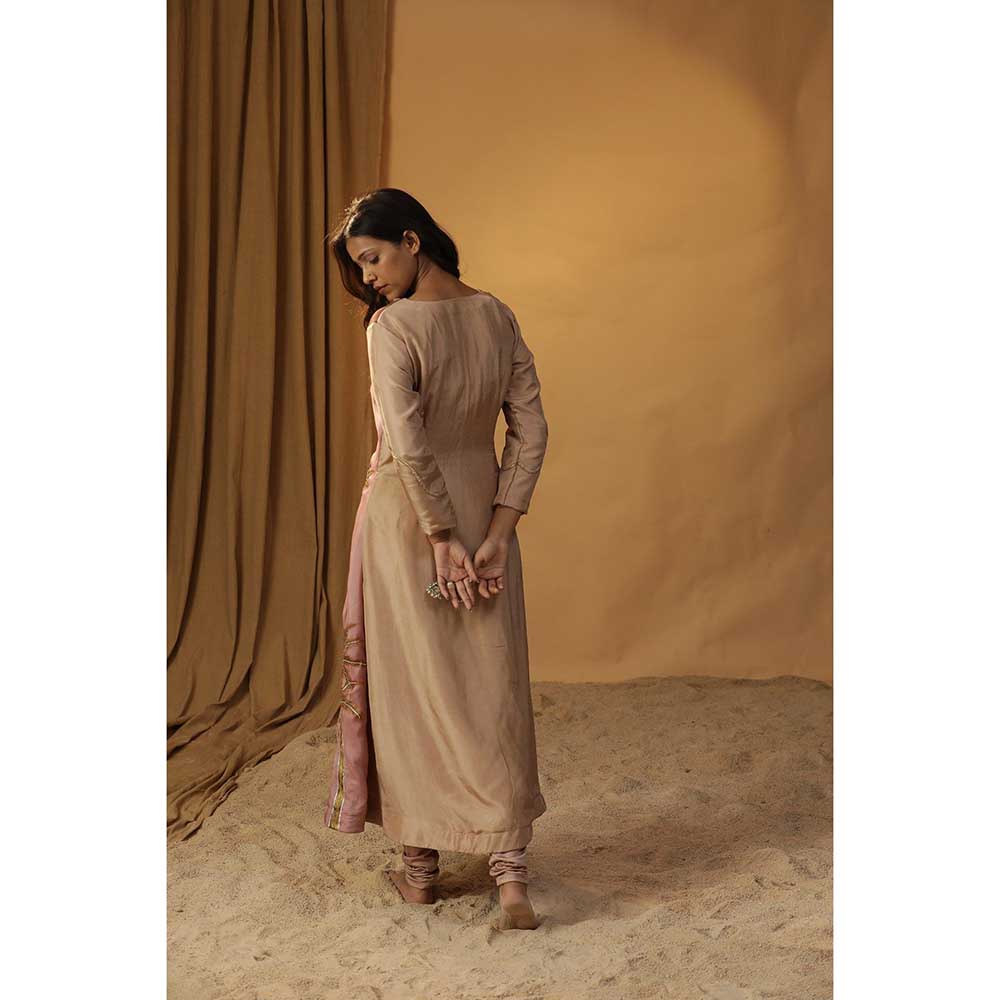 Arpita Sulakshana Peach Multi-Color Block Print Leopard Scarf Suit (Set of 3)