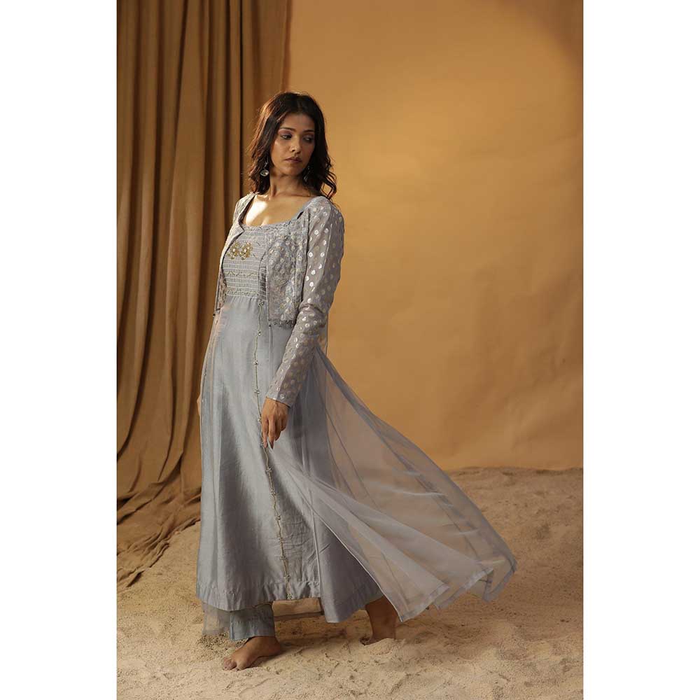 open lace back dress Lavender Garden Indo-Western Jacket Set  Sangeet Outfit for Men