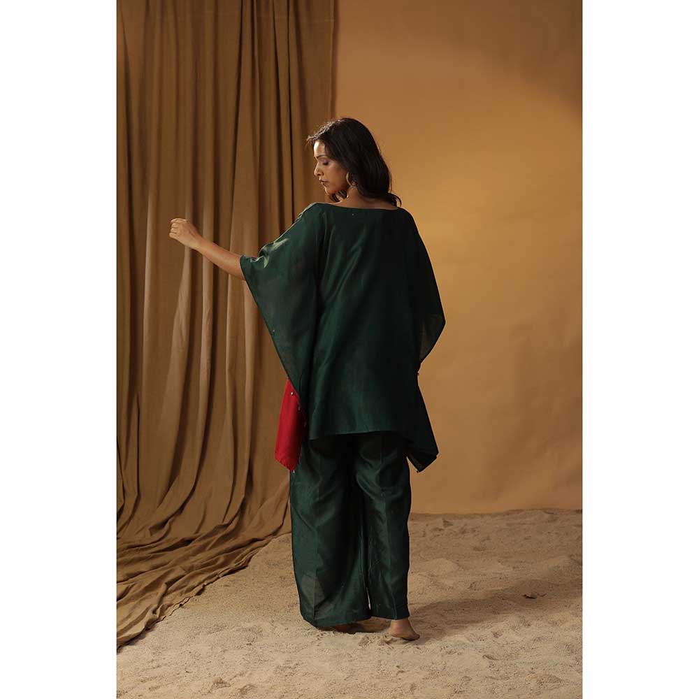 Arpita Sulakshana Multi-Color Butterfly Block Print Kaftan with Pant (Set of 2)