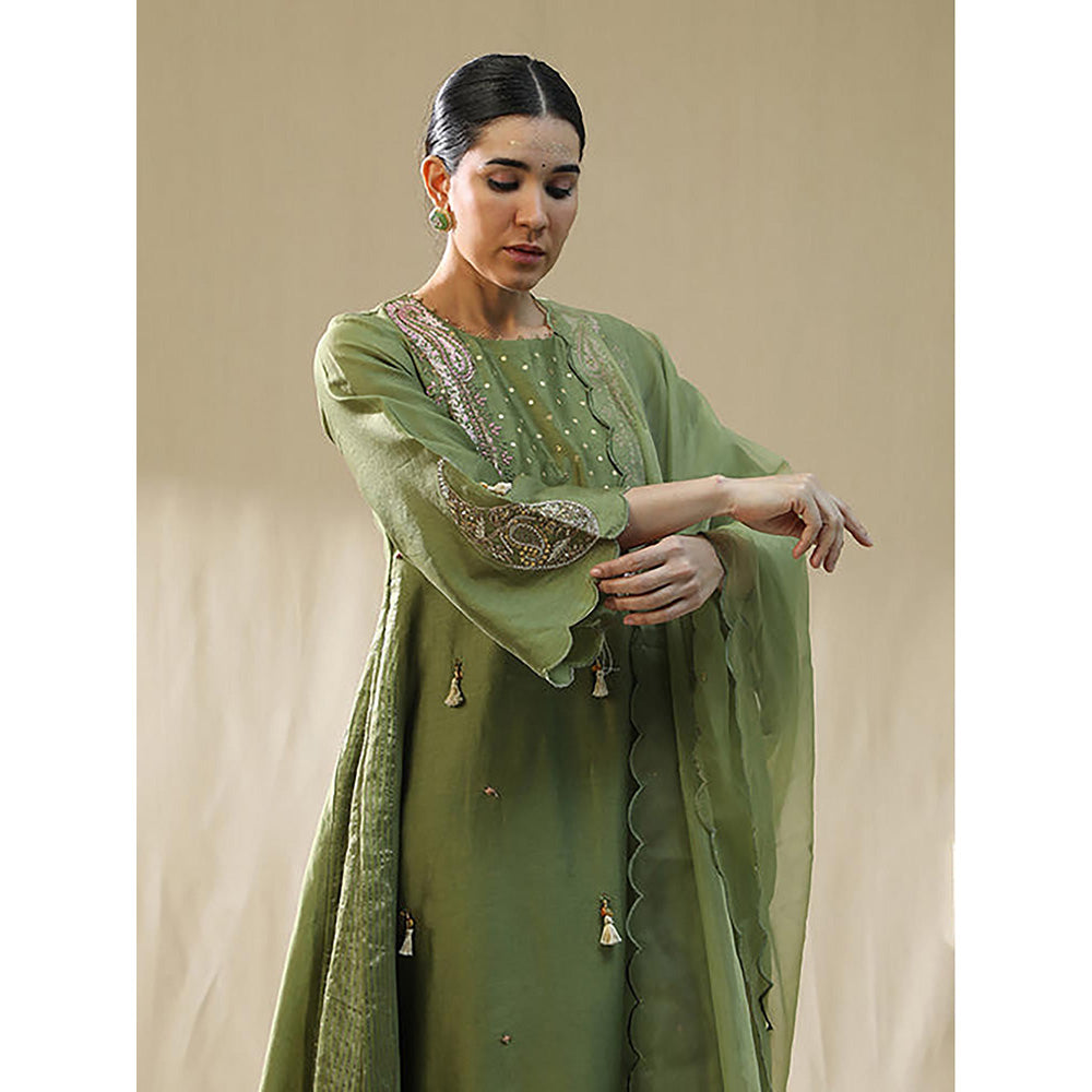 Arpita Sulakshana Pista Green A Line Suit Set