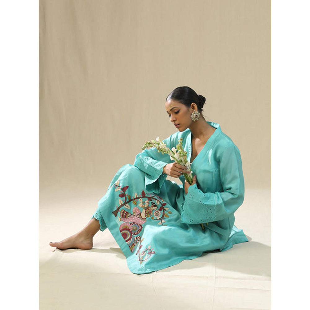 Arpita Sulakshana Green Butterfly Block Print Co-Ord Set