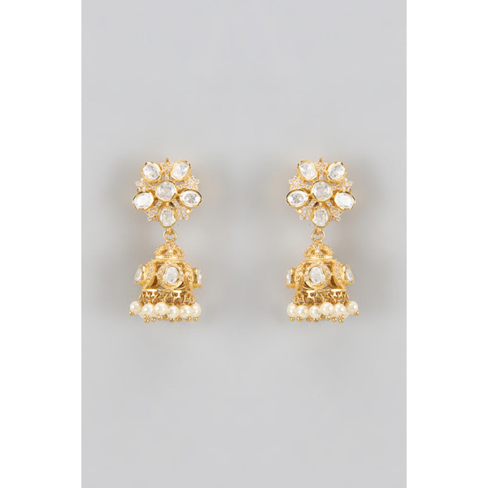KARISA DESIGNS Chandrika Moissanite Jhumkas