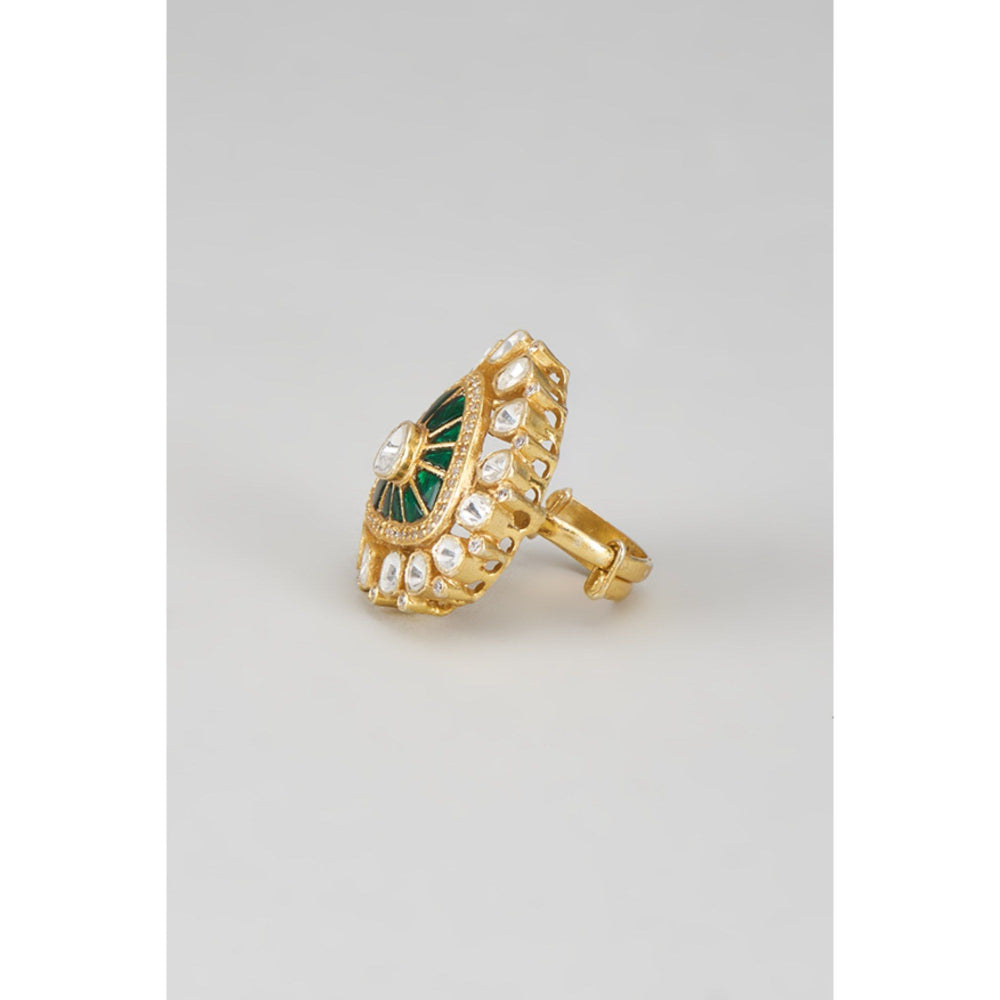 KARISA DESIGNS Almora Moissanite Green Ring