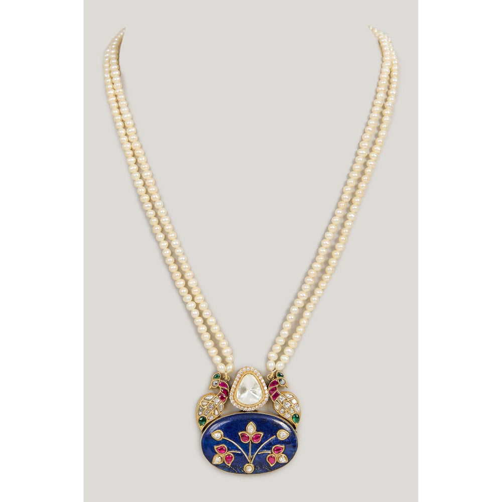 KARISA DESIGNS Blue Peri Peacock Necklace