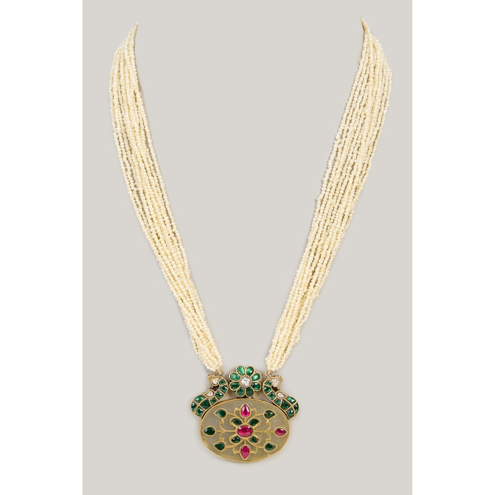 KARISA DESIGNS Green Peri Peacock Necklace