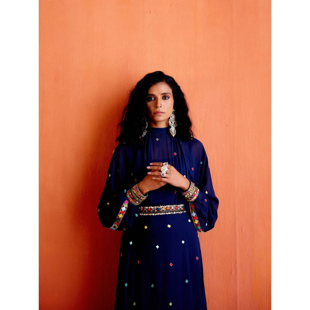 Karishma Khanduja Arshad Blue Embellished Dress