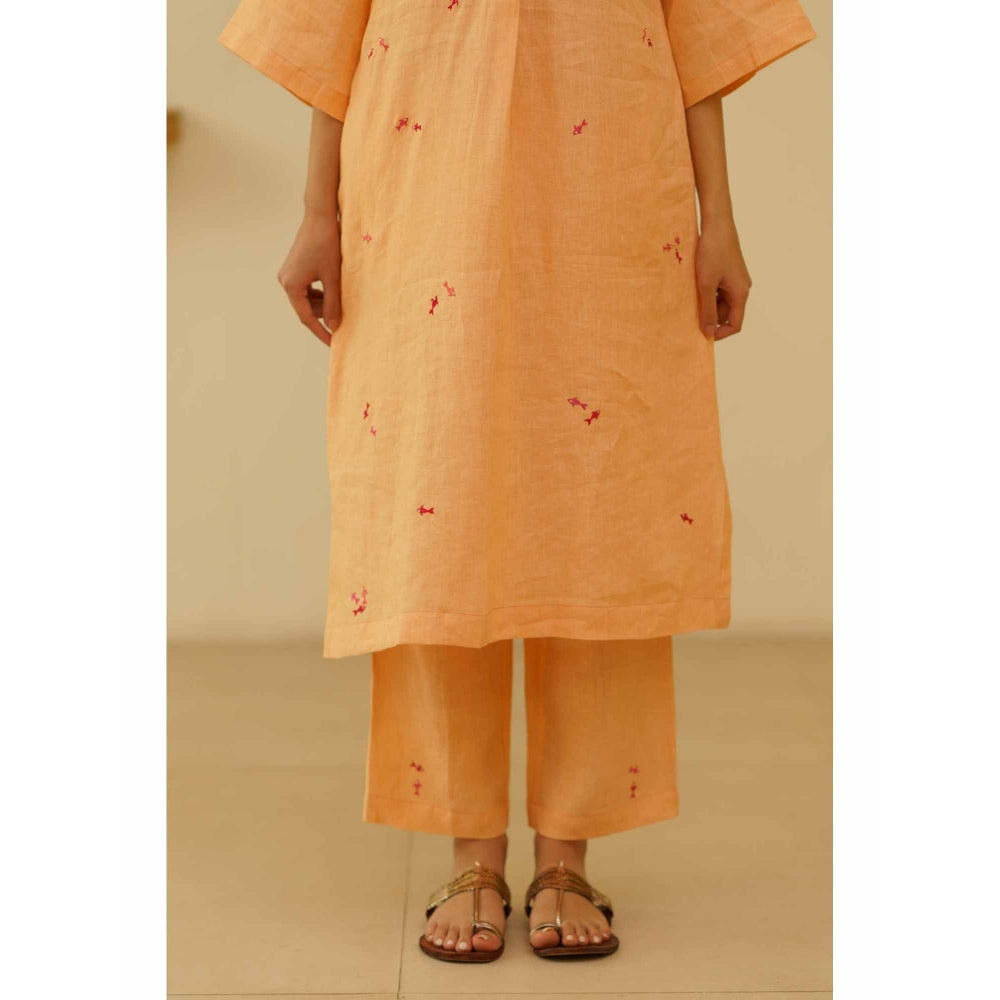 KAVANA Antara Embroidery Kurta with Pant (Set of 2)