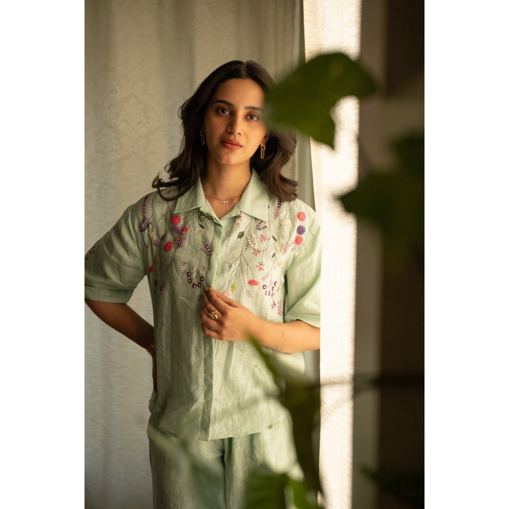 KAVANA Green Dalia Co-Ord (Set of 2)