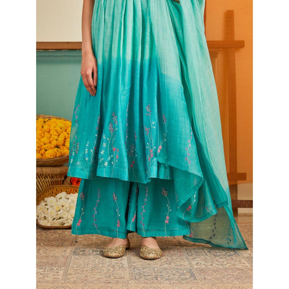 KAVANA Aabiya Turquoise Dupatta