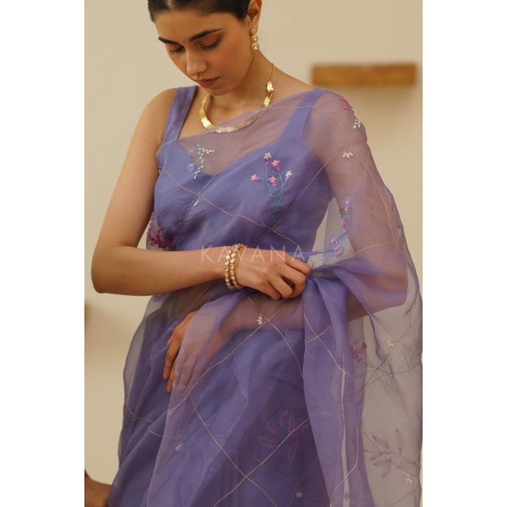 KAVANA Naher Organza Linen Saree