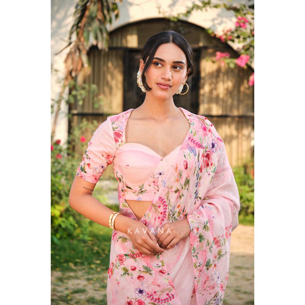 KAVANA Women Pink Anaar dana Saree