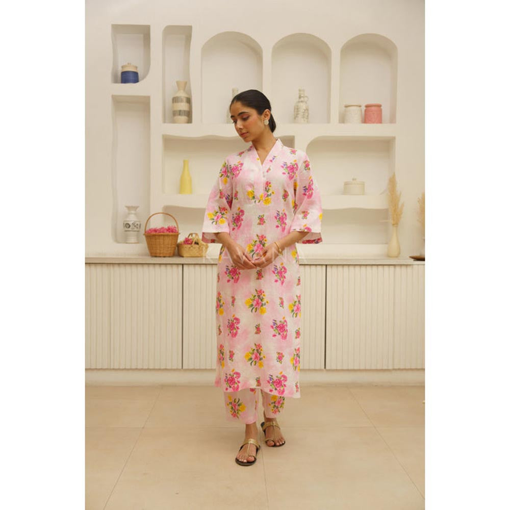 KAVANA Women Floral Print Sanaa Kurta and Palazzo