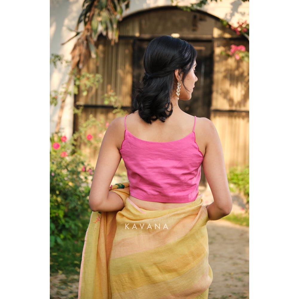 KAVANA Women Pink Mul Cotton Sandhya Stitched Blouse