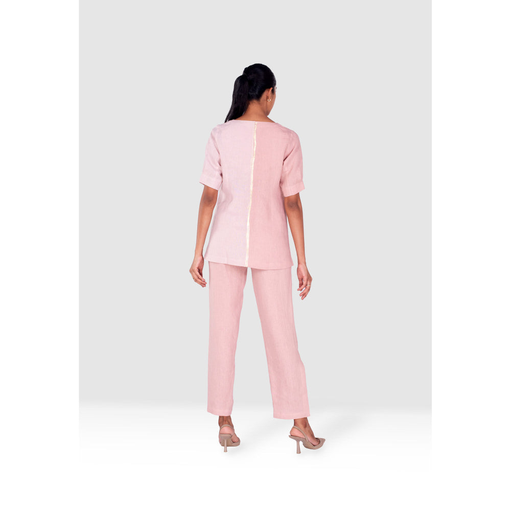Kaveri Pink Gilded Edge Co-Ord (Set of 2)