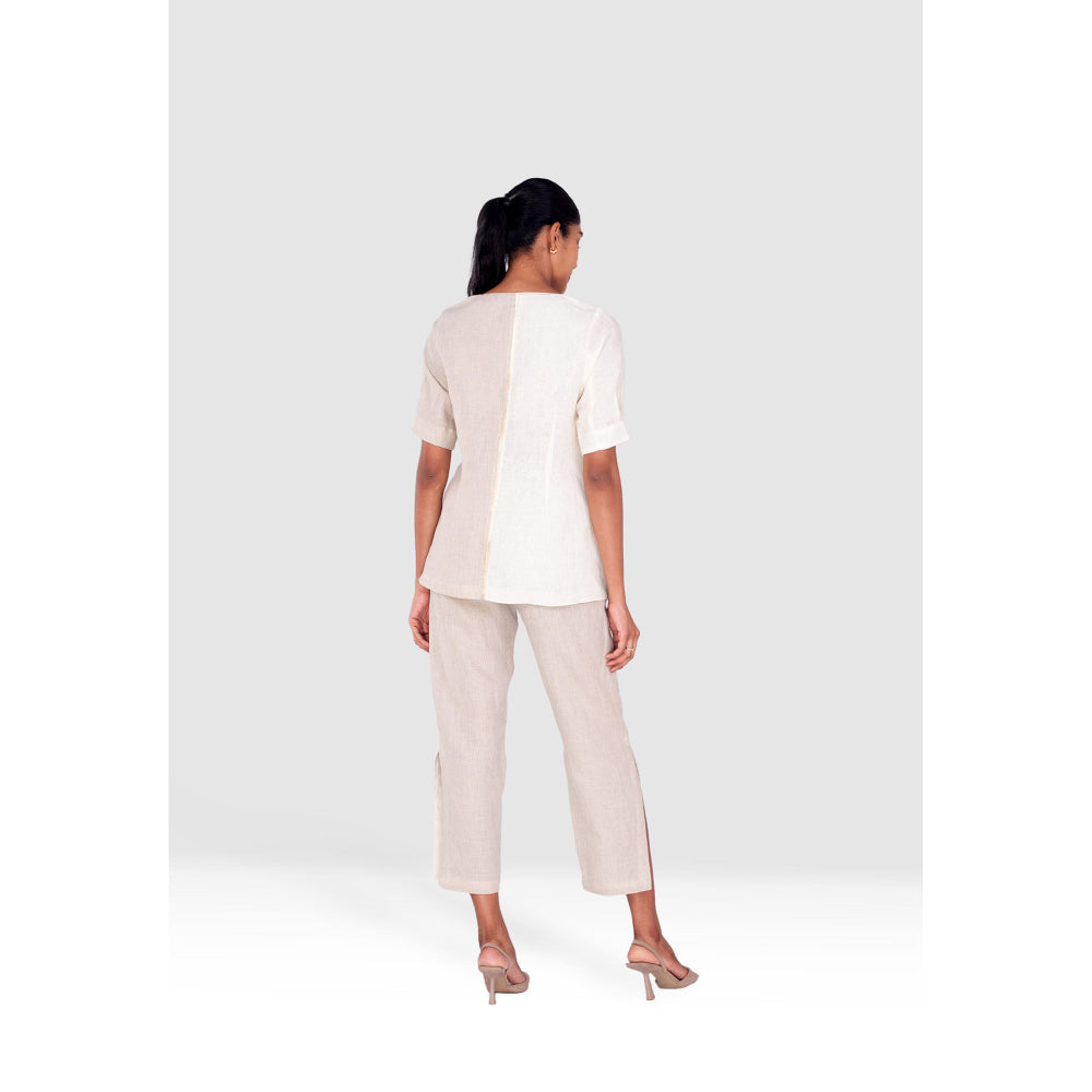 Kaveri Grey Gilded Edge Co-Ord (Set of 2)