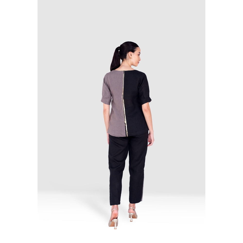 Kaveri Black Gilded Edge Co-Ord (Set of 2)
