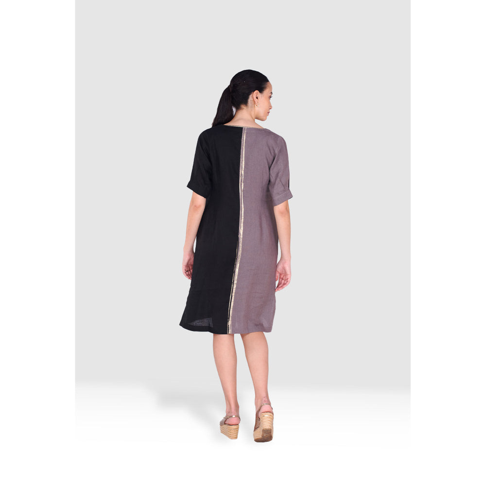 Kaveri Purple Gilded Edge Knee Length Dress